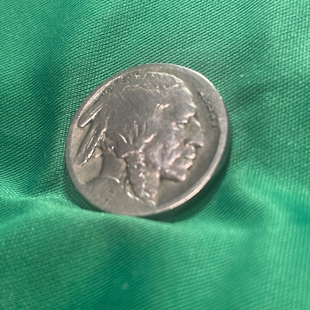Indian Head Bison Back Nickel No Date On Coin.